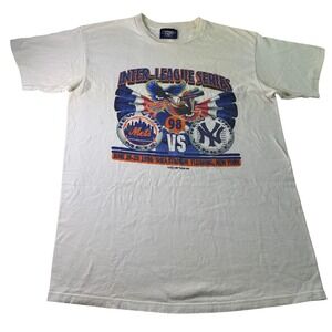 Vintage 1998‎ Yankees vs Mets Subway Series T-Shirt Shea Stadium MLB Large RARE
